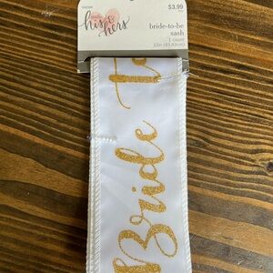 Bride-to-Be Sash with Gold Accents